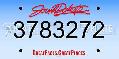 3783272 South Dakota License Plate