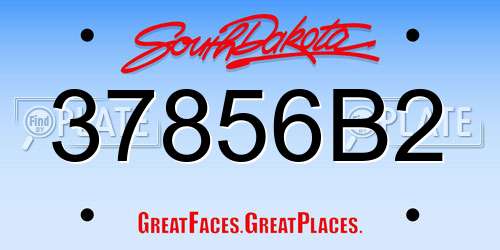 37856B2 South Dakota License Plate
