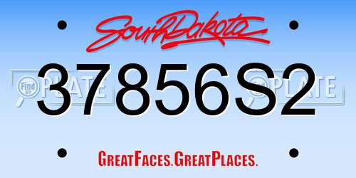 37856S2 South Dakota License Plate