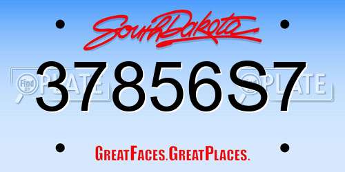 37856S7 South Dakota License Plate
