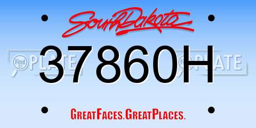37860H South Dakota License Plate