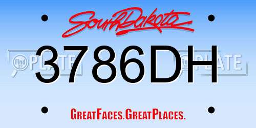 3786DH South Dakota License Plate
