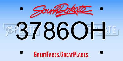 3786OH South Dakota License Plate