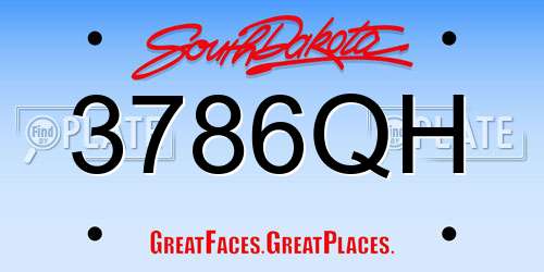 3786QH South Dakota License Plate