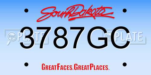 3787GC South Dakota License Plate