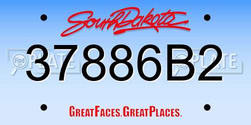 37886B2 South Dakota License Plate