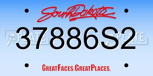 37886S2 South Dakota License Plate
