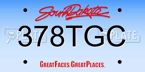 378TGC South Dakota License Plate