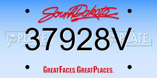 37928V South Dakota License Plate