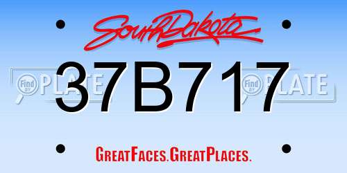 37B717 South Dakota License Plate
