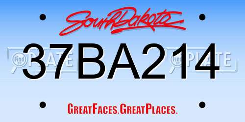 37BA214 South Dakota License Plate