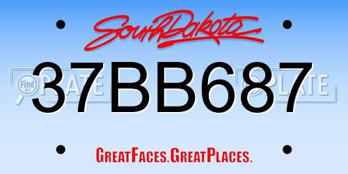 37BB687 South Dakota License Plate