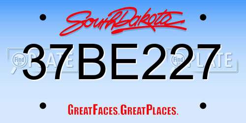 37BE227 South Dakota License Plate