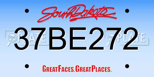 37BE272 South Dakota License Plate