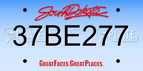 37BE277 South Dakota License Plate