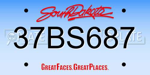 37BS687 South Dakota License Plate
