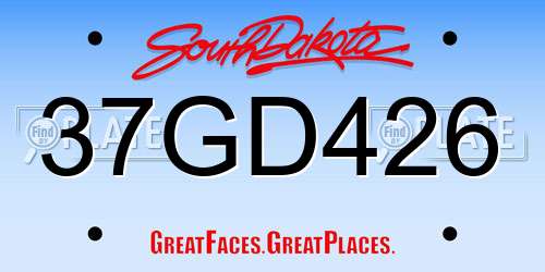 37GD426 South Dakota License Plate