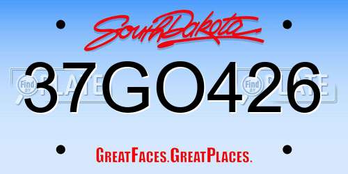 37GO426 South Dakota License Plate
