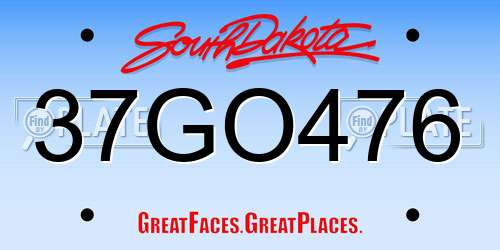 37GO476 South Dakota License Plate