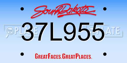 37L955 South Dakota License Plate