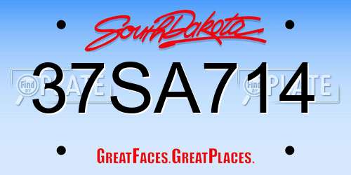 37SA714 South Dakota License Plate