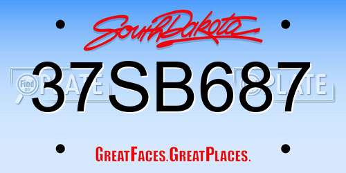 37SB687 South Dakota License Plate