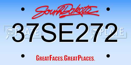 37SE272 South Dakota License Plate