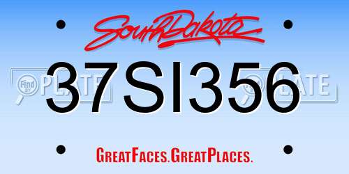 37SI356 South Dakota License Plate