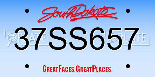 37SS657 South Dakota License Plate