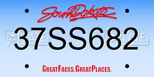 37SS682 South Dakota License Plate