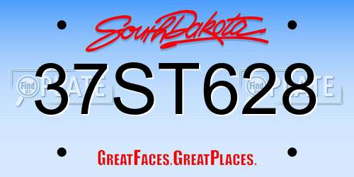 37ST628 South Dakota License Plate