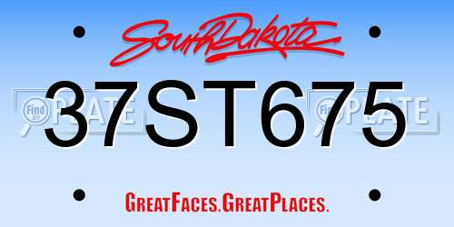37ST675 South Dakota License Plate