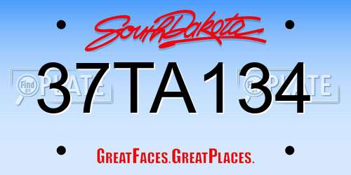 37TA134 South Dakota License Plate
