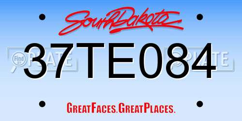 37TE084 South Dakota License Plate