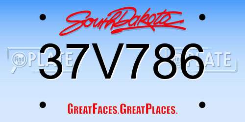 37V786 South Dakota License Plate