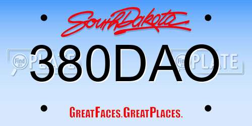 380DAO South Dakota License Plate