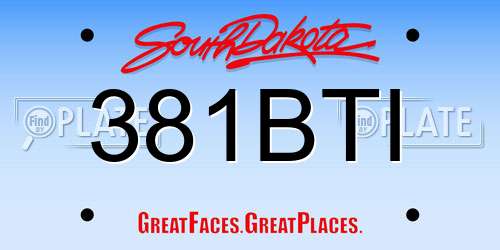 381BTI South Dakota License Plate