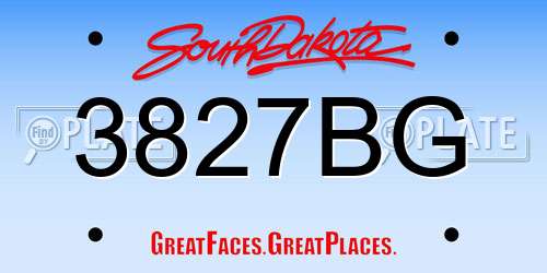 3827BG South Dakota License Plate