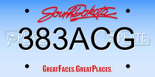 383ACG South Dakota License Plate