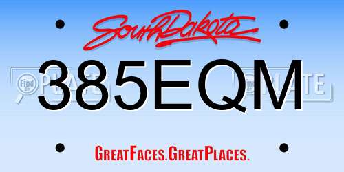 385EQM South Dakota License Plate