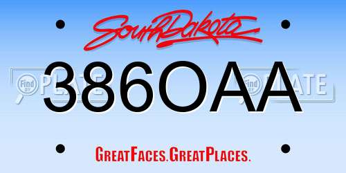 386OAA South Dakota License Plate