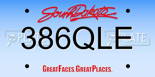 386QLE South Dakota License Plate