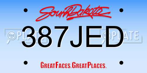 387JED South Dakota License Plate