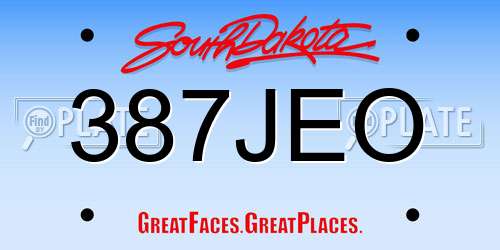 387JEO South Dakota License Plate