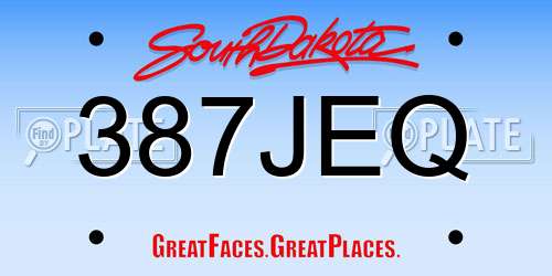 387JEQ South Dakota License Plate