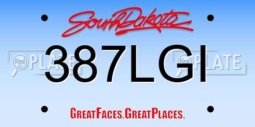 387LGI South Dakota License Plate