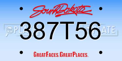 387T56 South Dakota License Plate