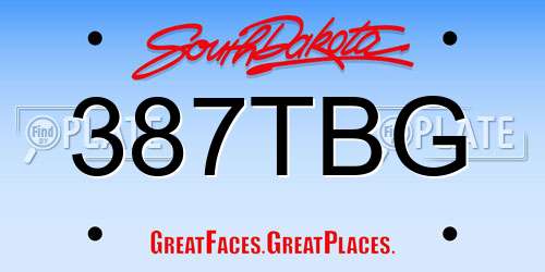 387TBG South Dakota License Plate