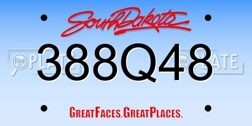 388Q48 South Dakota License Plate