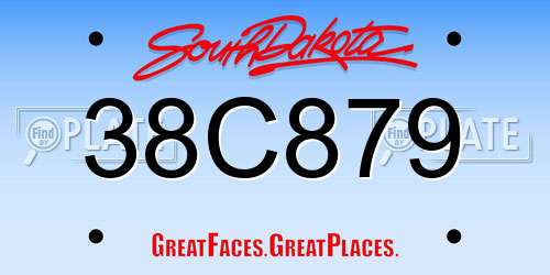 38C879 South Dakota License Plate